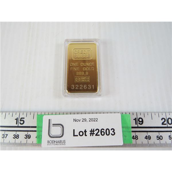 Sample Bar - sold as novelty (magnetic, weighs 27.2g) - cannot guarantee authenticity