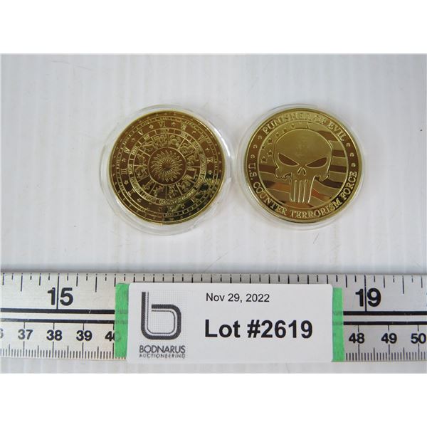 (2) Punisher Coin + Zodiak Coin - Novelty