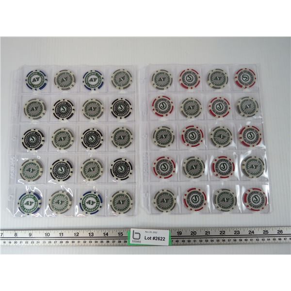 (2) Sleeves of Saskatchewan Roughriders tokens