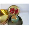 Image 3 : (2) Vintage tins and a world globe