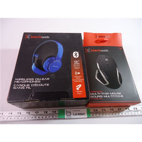 Wireless On Ear headphones and Mouse (warehouse returns - AS IS)