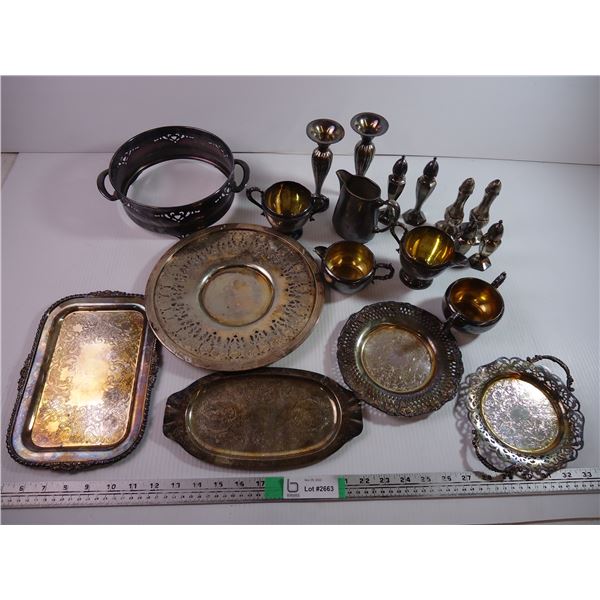 (19) Silver Plated assorted pieces