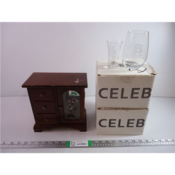 (2) Boxes of Glasses and Jewelry Case