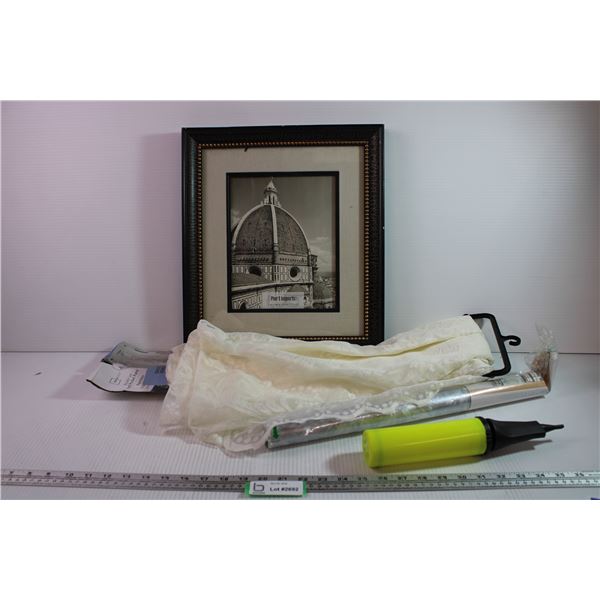 Picture Frame, Curtain Panel, + Misc