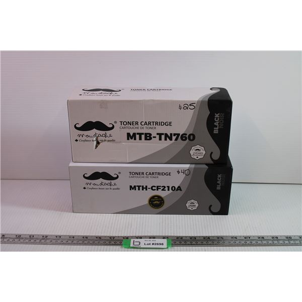 (2) Moustache Toner Cartridges—MTB-TN760 & MTH-CF210A (Warehouse Return)