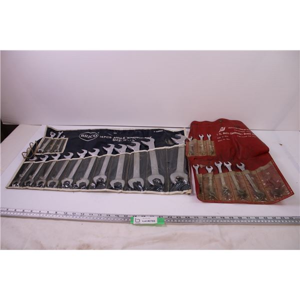 Brico 14-Piece Angle neck Wrench Set   9-Piece Metric Wrench Set (Missing 1 Wrench)