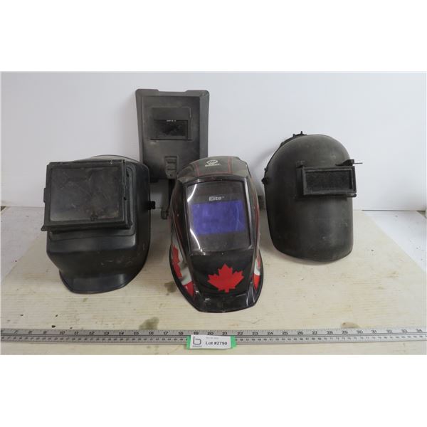 (3) Welding Helmets - 1 Hand Held Welding Face Shield