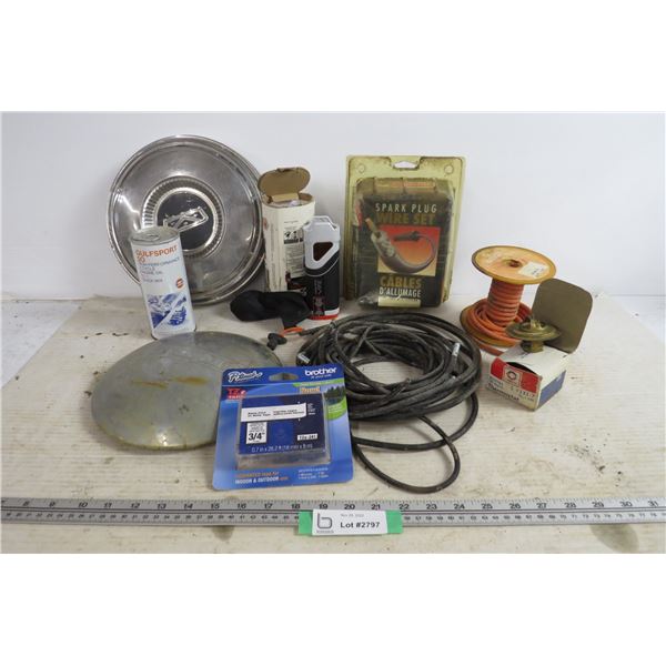 Spark Plug Set - Plug Wire - Thermostats - B&D VPX Battery Charger - Hubcaps - 2 cycle Engine Oil