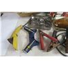 Image 3 : Booster Cable Clamps Box of Holders - Burndy Connectors - (12) Small Dust Pans - Ice Fishing Rod - M