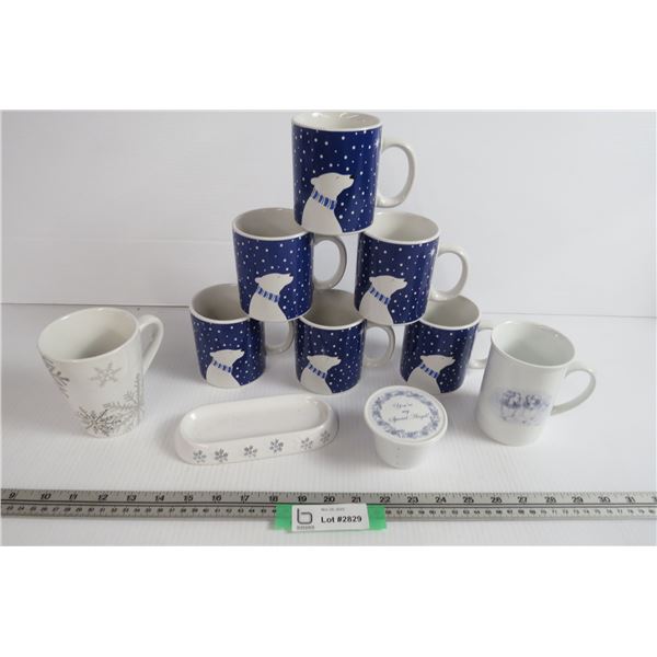 (8) Holiday Mugs - (2) Incense Burners?