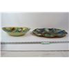 Image 6 : Pasta Bowl - (2) Colored Platters (larger one has paint chipping)