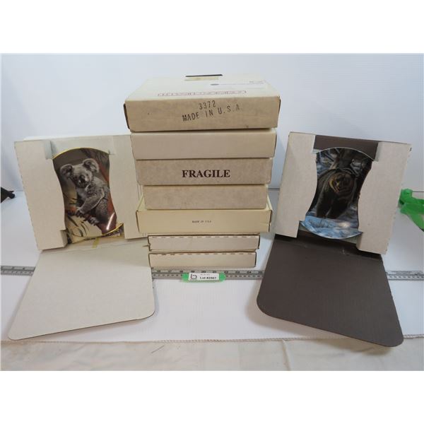 9 Bradford Exchange Collector Plates - w / boxes - (animals)