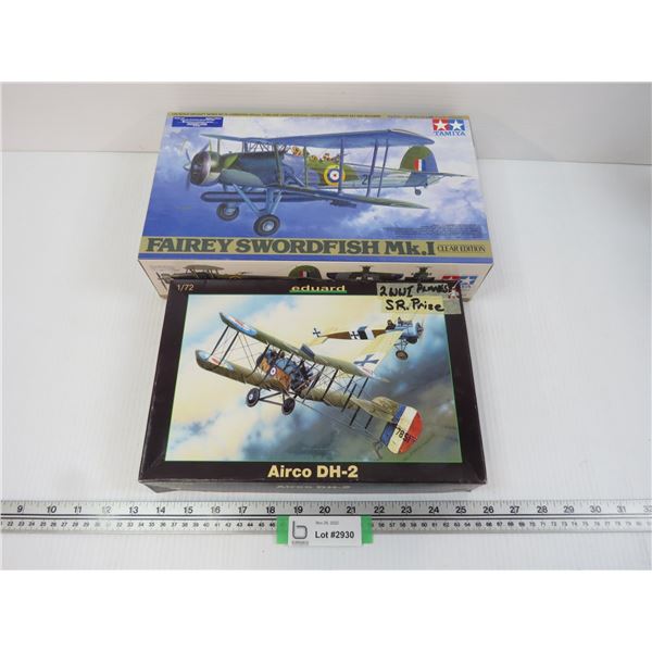 (2) WWII Planes Airco DH 2 - Fairey Swordfish Mk1