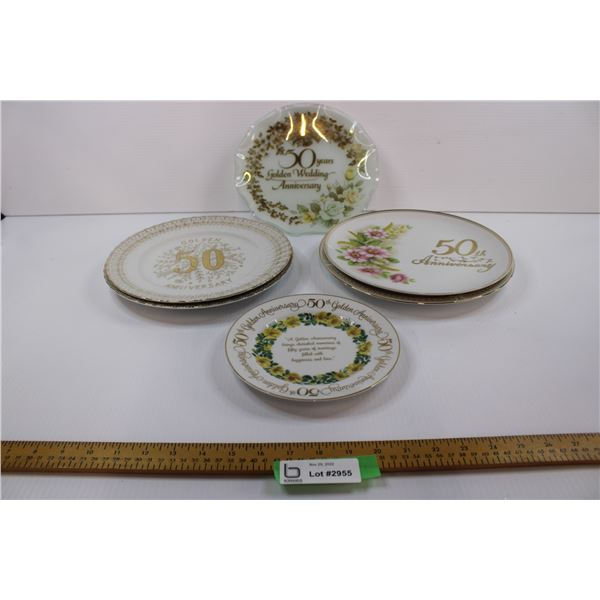 (6) fifty anniversary plates