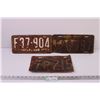 Image 1 : (3) 1940’s Licence Plates (2-Sask 1-Ont)