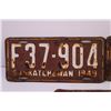 Image 2 : (3) 1940’s Licence Plates (2-Sask 1-Ont)
