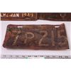 Image 4 : (3) 1940’s Licence Plates (2-Sask 1-Ont)