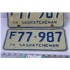 Image 3 : Pair of 1976 Saskatchewan Licence Plates