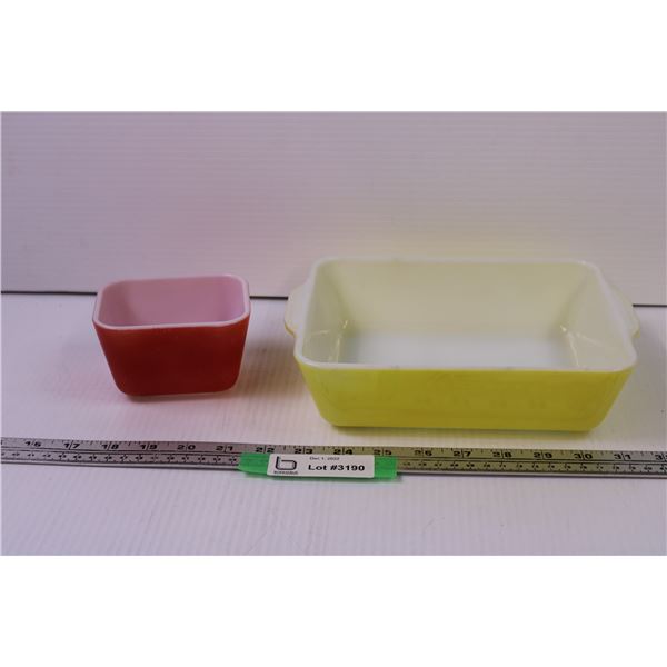 (2) Pyrex Casserole + Refrigerator Dish - without Lids