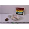 Image 1 : Painted Tile + Decorative Dish