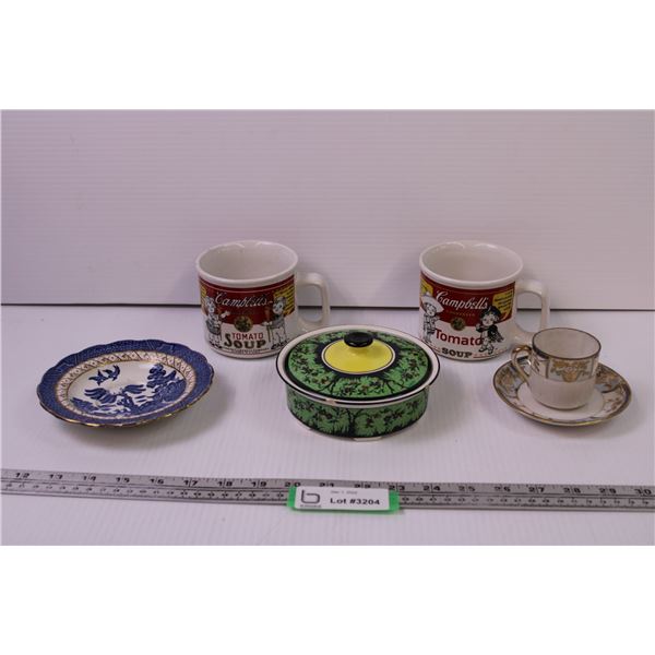 (3) Decorative Kitchen Items + (2) Campbell’s Soup Mugs