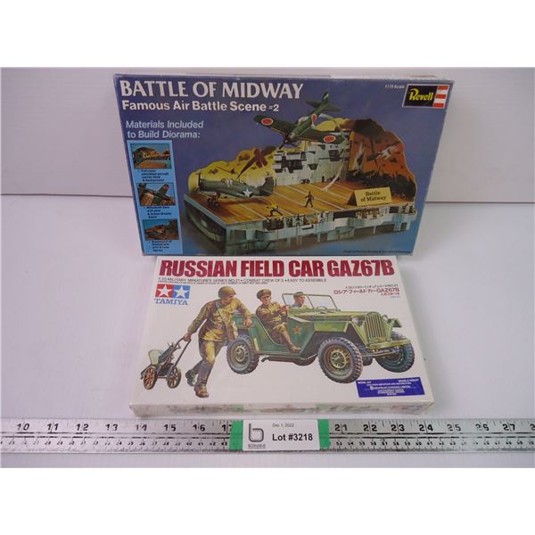 (2) Models-Battle of Midway 1:72 and Russian Field car 1:35(sealed)