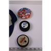 Image 3 : Quebec NHL Hat + Memorial Cup/WHL pucks + Lanny McDonald Plate