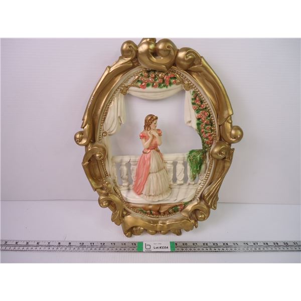 Wall Plaque of Princess - 3D (chalkware?)