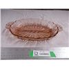 Image 1 : Pink depression glass pickle dish (total length 12")