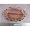 Image 2 : Pink depression glass pickle dish (total length 12")