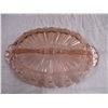 Image 3 : Pink depression glass pickle dish (total length 12")