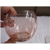 Image 3 : Pink crackle glass bowl + pink vase