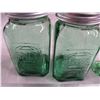 Image 3 : (2) Sets of green glass Salt & Pepper shakers