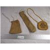 Image 1 : (2) Tanned marble pouches + other bag