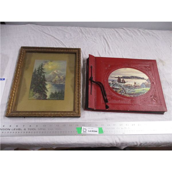 Vintage photo album + picture (11.5 x 13.5)