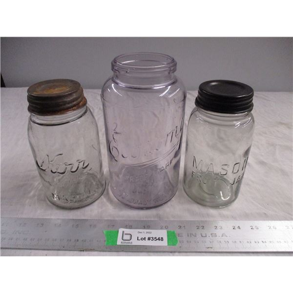 (3) Vintage mason jars