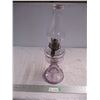 Image 1 : Purple glass oil lamp with chimney