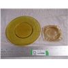 Image 1 : Crackle glass? plate + Carnival glass ashtrays