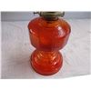 Image 2 : Red glass oil lamp with chimney