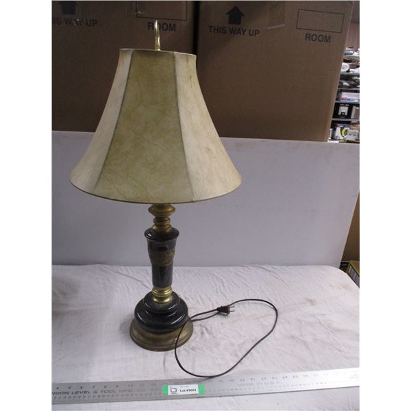 Marble? table lamp - working - heavy