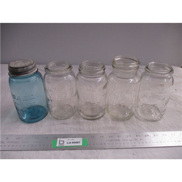 (5) Vintage mason jars