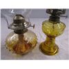 Image 2 : (2) Brown glass lamps with chimneys