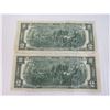 Image 2 : (2) U.S. Two Dollar Bills (taped together)