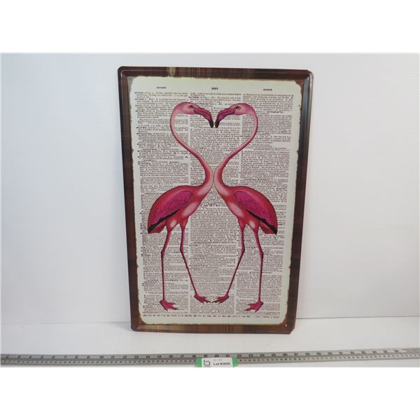 Pink Flamingo Tin Picture