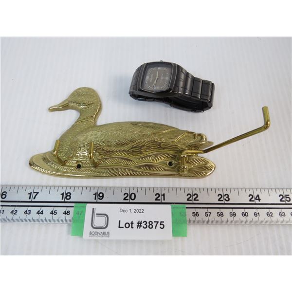 Brass Duck Key Hooks - Nixon Watch (running)