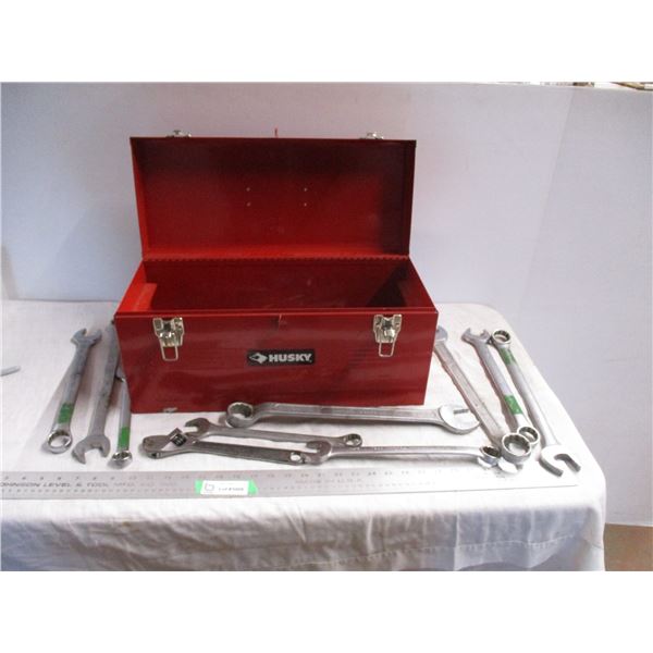 *Husky tool box with wrenches