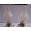 Image 3 : 2X THE BID PRICE - Oil Lamps Red + Blue base with chimneys