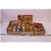 Image 1 : (3) Boxes of Vintage Christmas Ornaments + Package of Bows