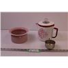 Image 1 : Enamelware Coffee Pot and Bowl