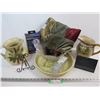 Image 1 : Throw Blanket (two tassels missing) - Water Jugs & Tray/Dish - Fabric Defuzzer - Walther Glass Bowl